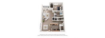 a floor plan of a 1 bedroom with a bathroom and a living room