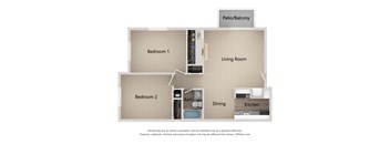 2 bedroom floorplan