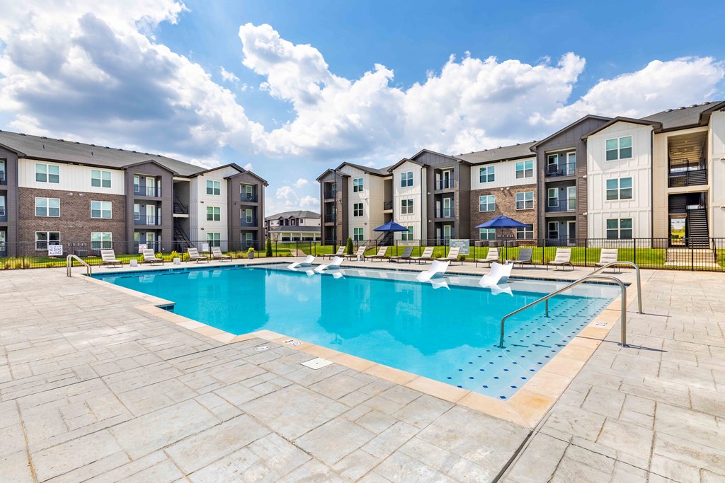 the swimming pool at the preserve at city center apartments