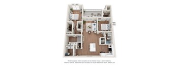 a stylized floor plan of a 1 bedroom apartment