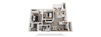 a 1 bedroom floorplan is shown in this illustration