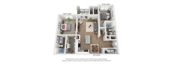 bedroom floor plan | village on the lakes apartments