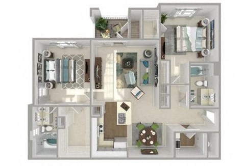 a floor plan with a bedroom and a living room