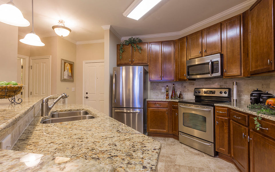 Kitchen at The Village Lofts, Greensboro, 27455