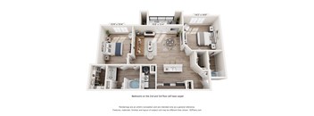 A 3D floor plan of a house with dimensions and details of each room.
