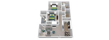a floor plan of a house with a bedroom and a living room