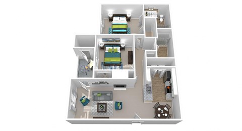 a floor plan of a house with a bedroom and a living room