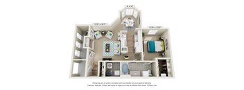 a 1 bedroom floor plan with a bathroom and a living room