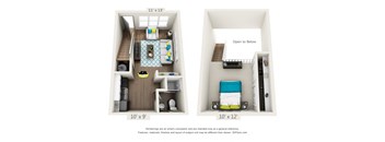 Hawthorne Commons 1x1 Platinum Floor Plan in Wilmington, NC