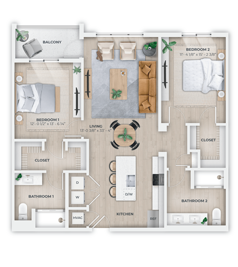 a floor plan of a house with a bedroom and a living room