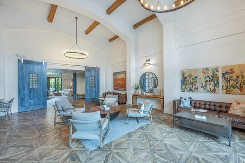 the lobby at the preserve at ballantyne commons
