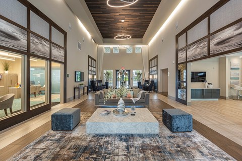 a living room with a couch and a coffee table