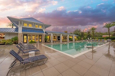 sparkling swimming pool at Ocean Blue Apartments in Jacksonville, FL
