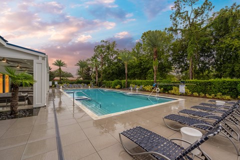 sparkling swimming pool at Ocean Blue Apartments in Jacksonville, FL