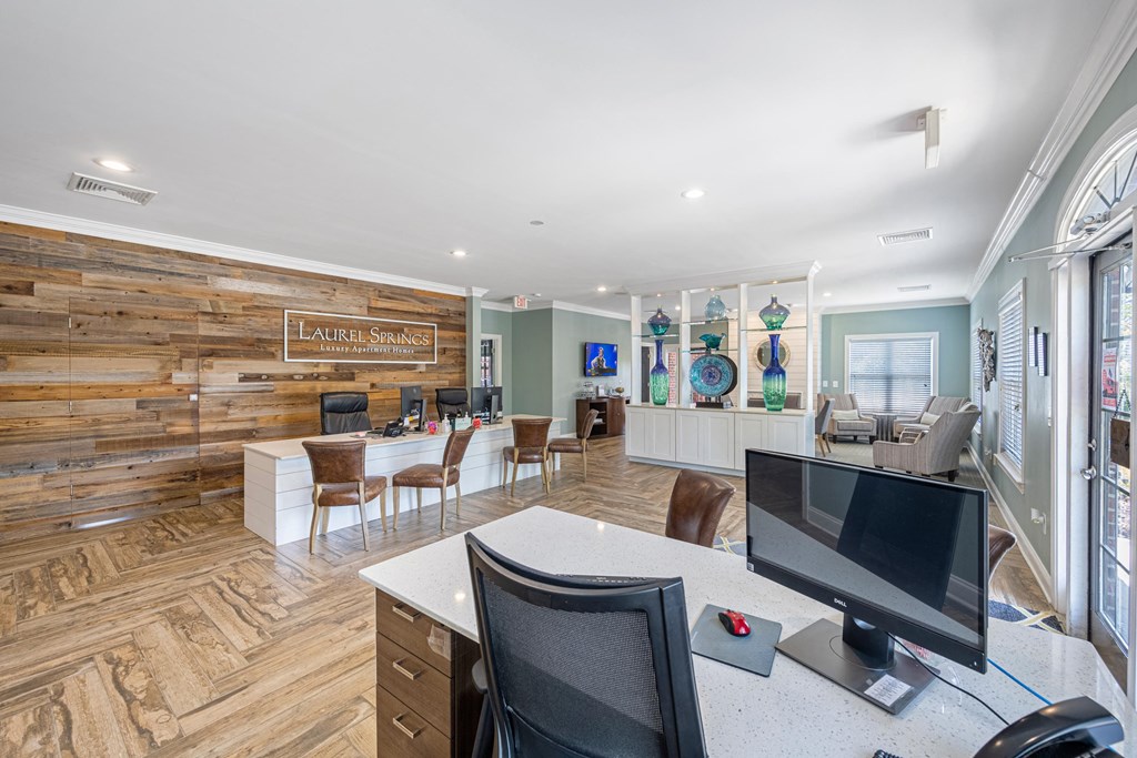 Clubhouse with Island and seating at Laurel Springs