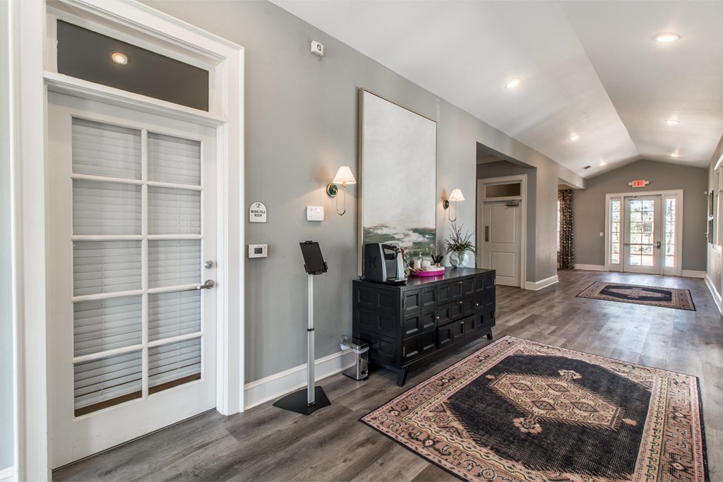 entrance  to apartment community clubhouse