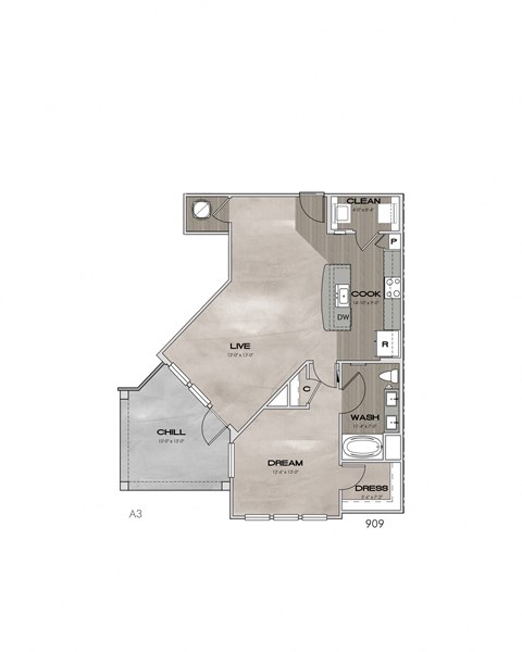 The Newton A3 Floorplan in Charlotte, NC