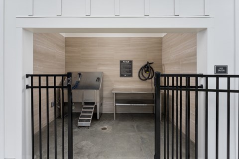 A pet washing station at Evolve Holly Ridge Apartments in Holly Ridge, NC