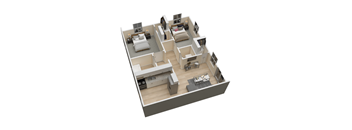 isometric view of the apartment royalty free 3d model preview no. 1