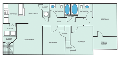 the blueprint of a floor plan with a bedroom and a living room