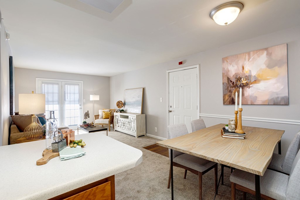 spacious living room with open floorplan from kitchen