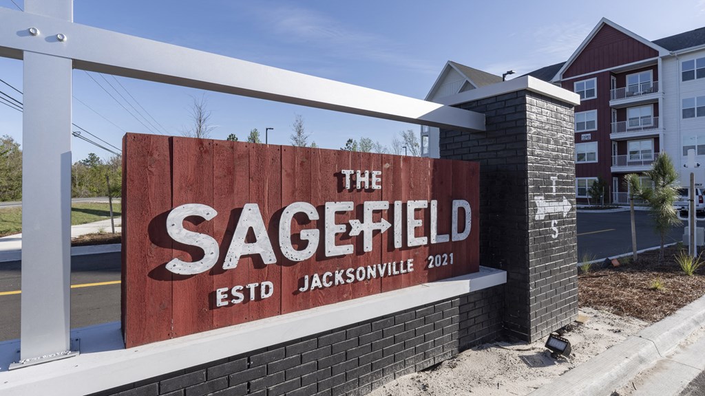 a sign for the saggered estate