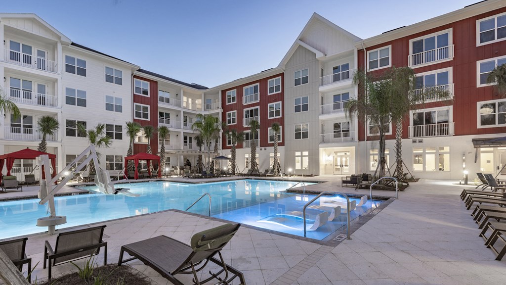 an outdoor pool at the residence inn