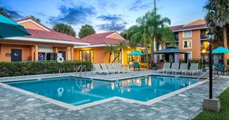 Sparkling swimming pool at Midora at Woodmont in Tamarac, FL