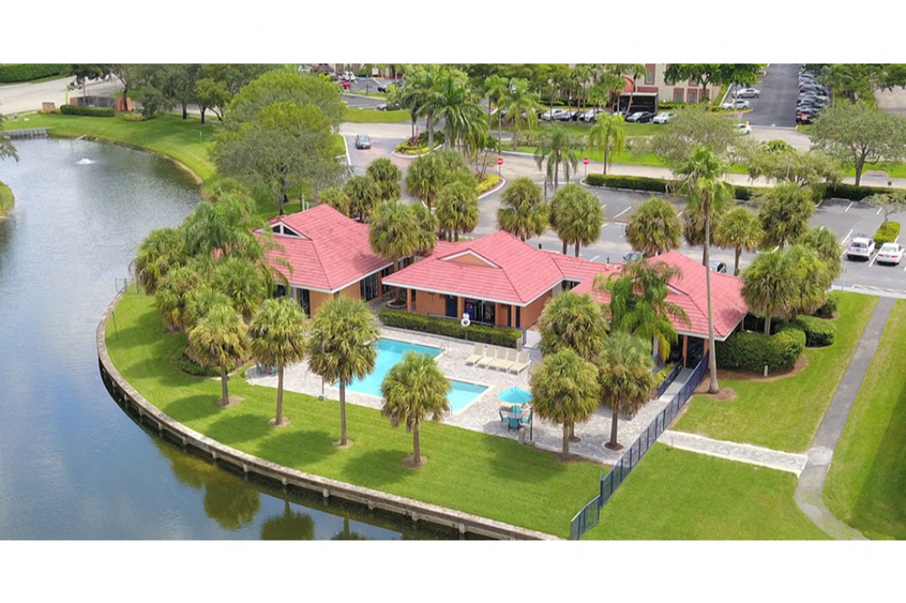 Aerial view of Midora at Woodmont in Tamarac, FL