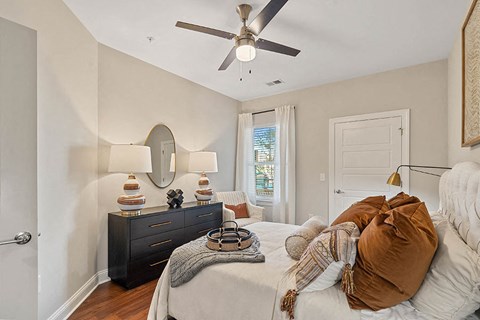 Spacious Bedrooms with Large Windows, Ceiling Fan and Walk-In Closets