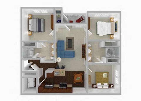 a floor plan with a bedroom and a living room