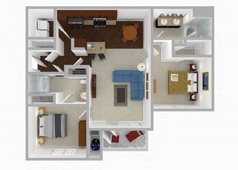 a floor plan with a bedroom and a living room