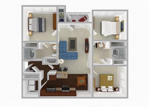 a floor plan with a bedroom and a living room