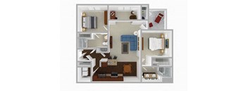 a floor plan with a bedroom and a living room