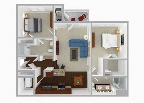 a floor plan with a bedroom and a living room