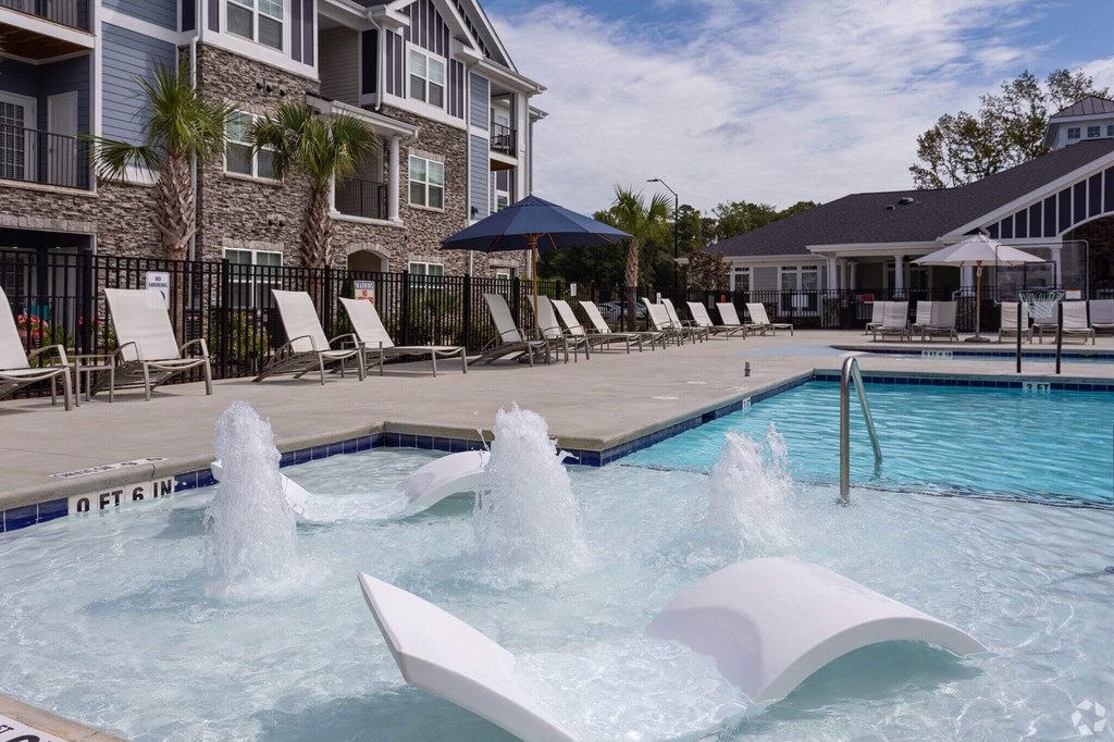 our apartments have a large resort style pool with water jets