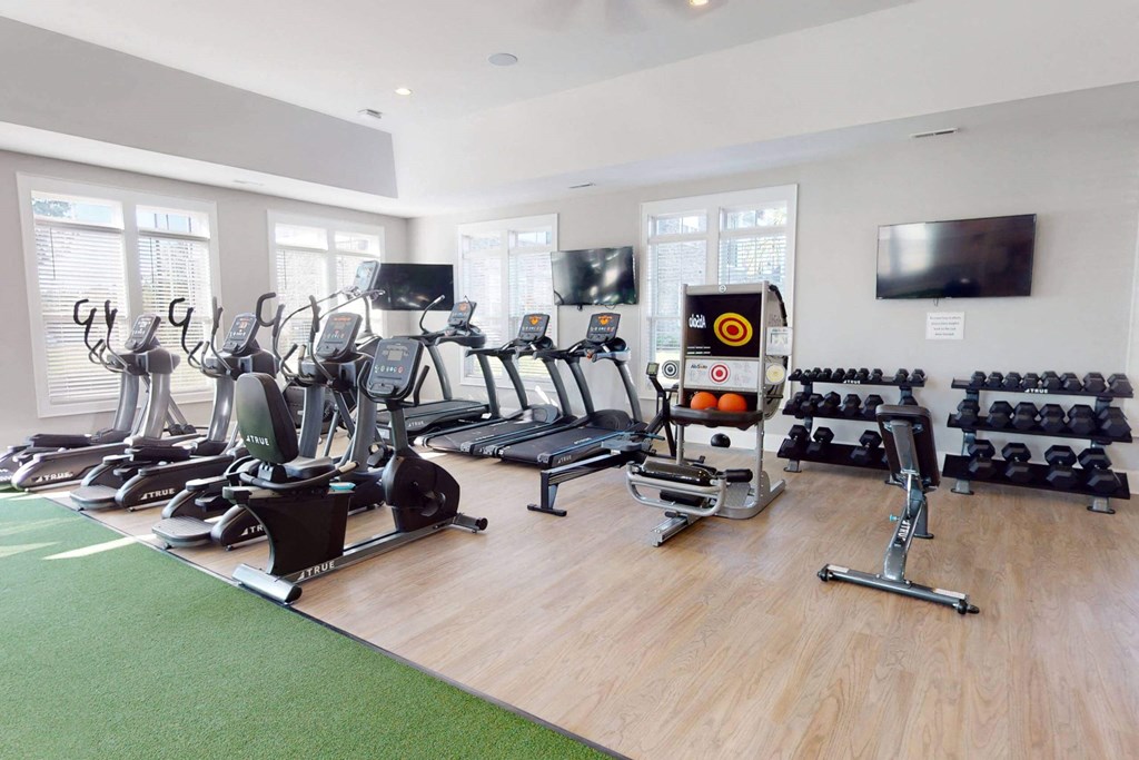 the gym is equipped with state of the art equipment