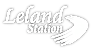 A logo with a green background and the words "Leland Station" in white.