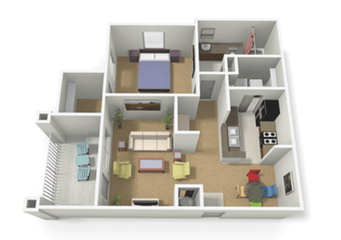 a floor plan is shown in this rendering