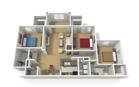 a 2400 sq ft floor plan is shown in this rendering