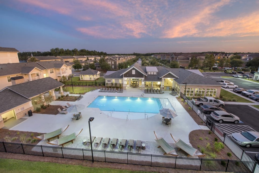 take a dip in the resort style pool at villas at houston levee west apartments