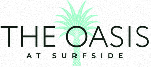 A logo with a palm tree and the text "The Oasis at Surfside".