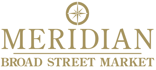 The image is of a logo for Meridian Broad Street Market.