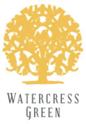 A logo with a tree and the words Watercress Green.