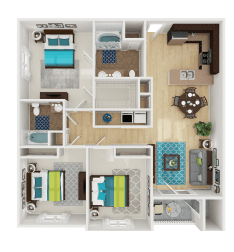 a floor plan of a house with a bedroom and a living room