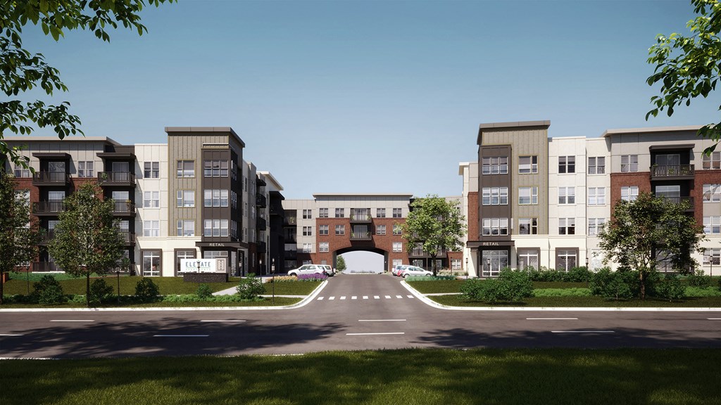 Front Entrance at Elevate Apartments, Madison, WI, 53718