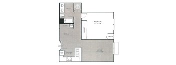 1 bed 1 bath 915 Sq. Ft . | A21 floor plan  at Apex 41, Lombard
