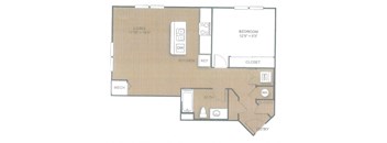 1 bed 1 bath 791 Sq. Ft. | A11 floor plan at Apex 41, Illinois, 60148