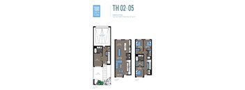 A floor plan for a 3 bedroom, 3.5 bathroom apartment at 1000 South Clark.