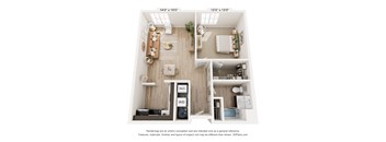 a 3 bedroom floor plan with a bedroom and a living room